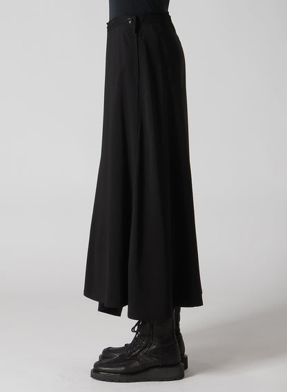 HARD TWISTED GABARDINE RIGHT SIDE SLIT FLARE SKIRT