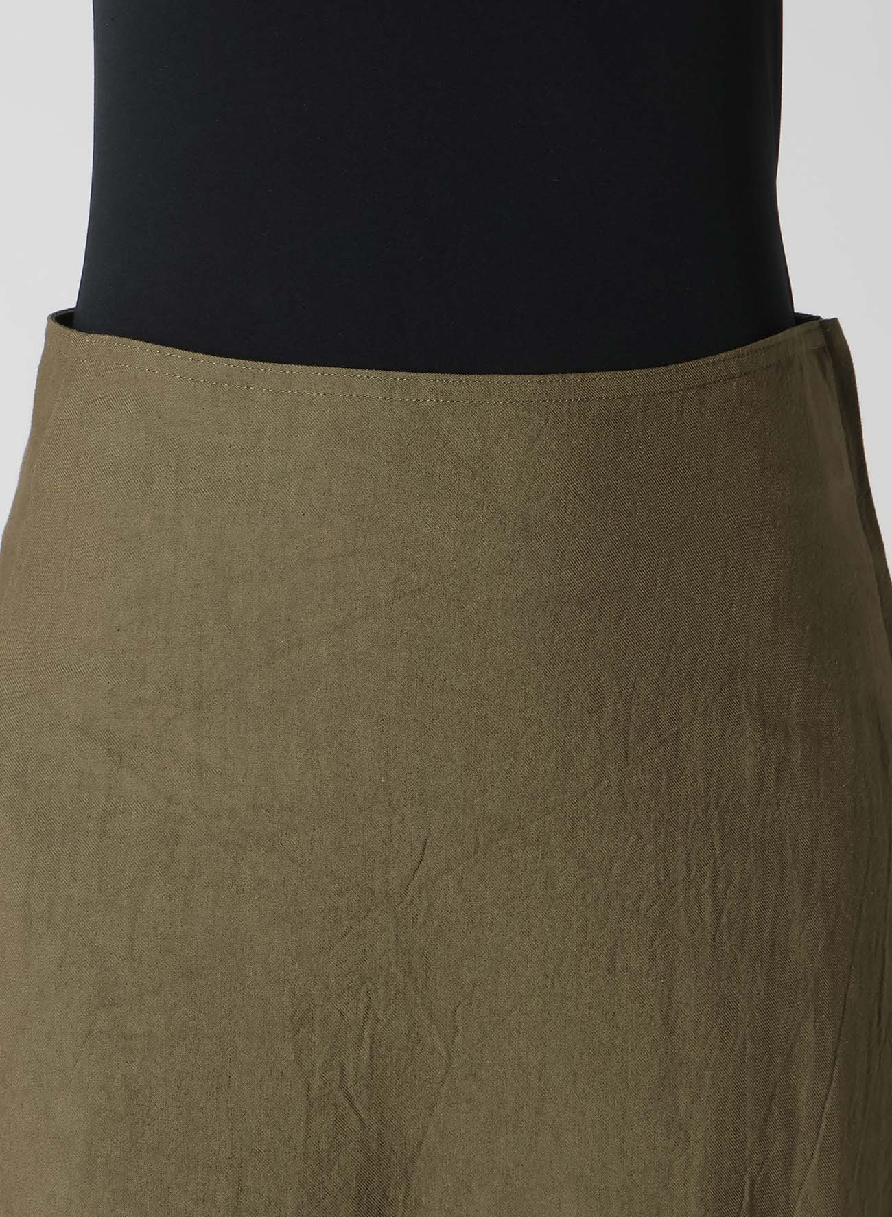 TWILL GARMENT WASH BACK SIDE LACE UP SKIRT