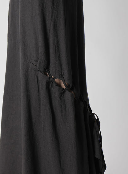 TWILL GARMENT WASH BACK SIDE LACE UP SKIRT