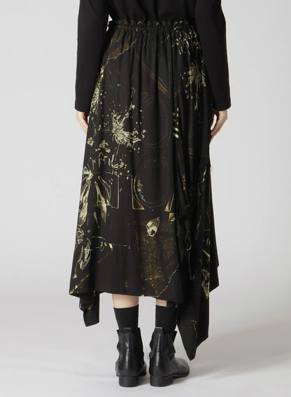 RY/LAWN AFRICAN FLOWER PT SHIRRING SKIRT