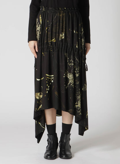 RY/LAWN AFRICAN FLOWER PT SHIRRING SKIRT