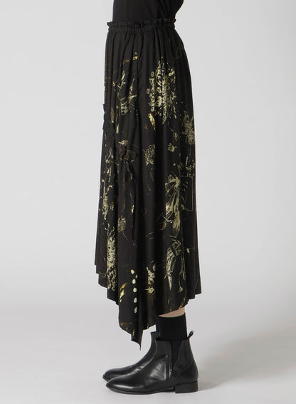 RY/LAWN AFRICAN FLOWER PT SHIRRING SKIRT