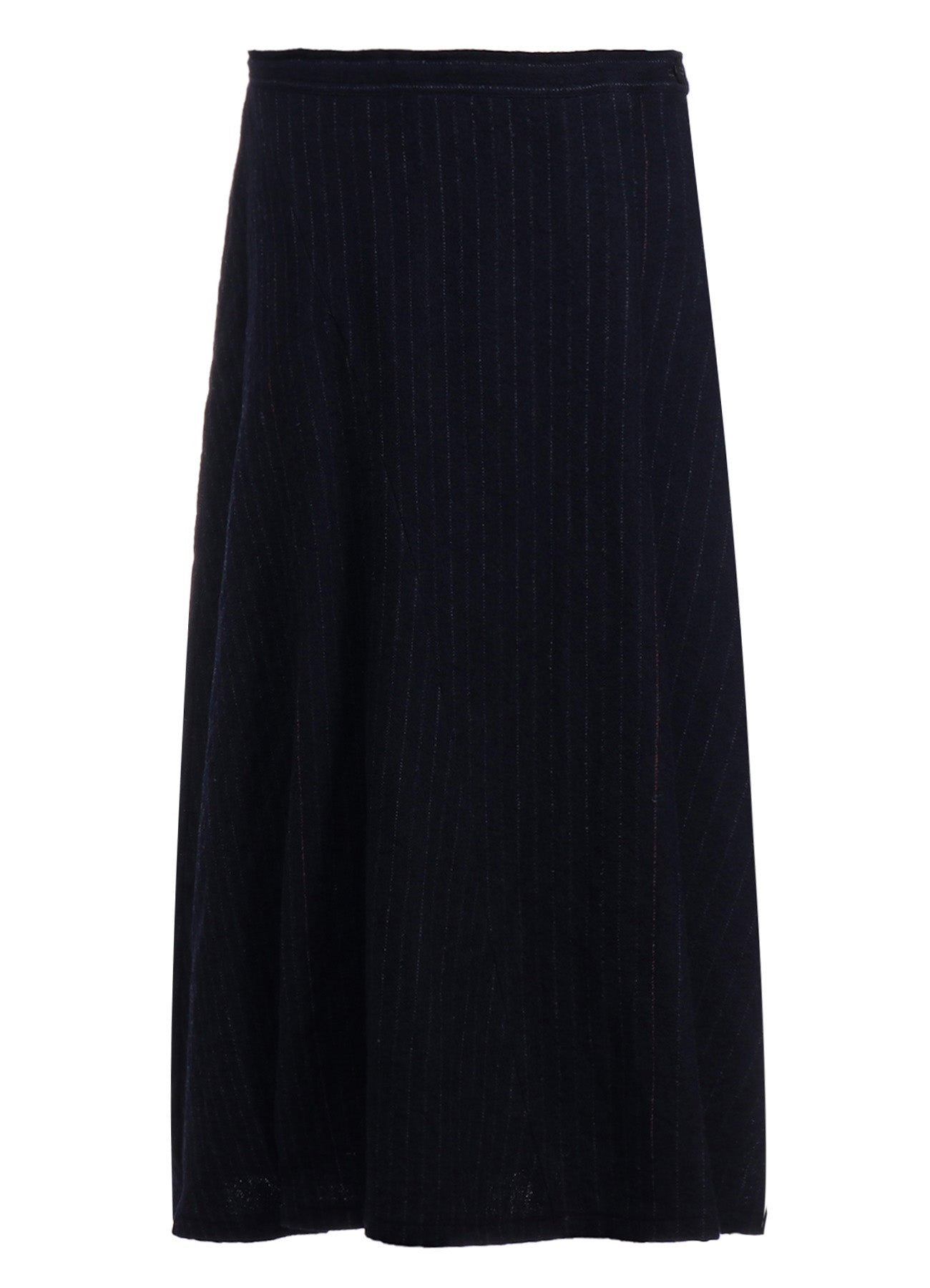 WOOL PINSTRIPE ASYMMETRIC FLARE SKIRT