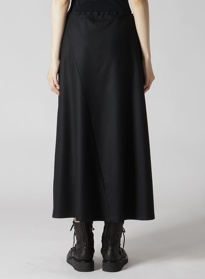 W/ FLANNEL HAND STITCHED ASYMMETRIC FLARE SKIRT