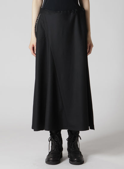 W/ FLANNEL HAND STITCHED ASYMMETRIC FLARE SKIRT