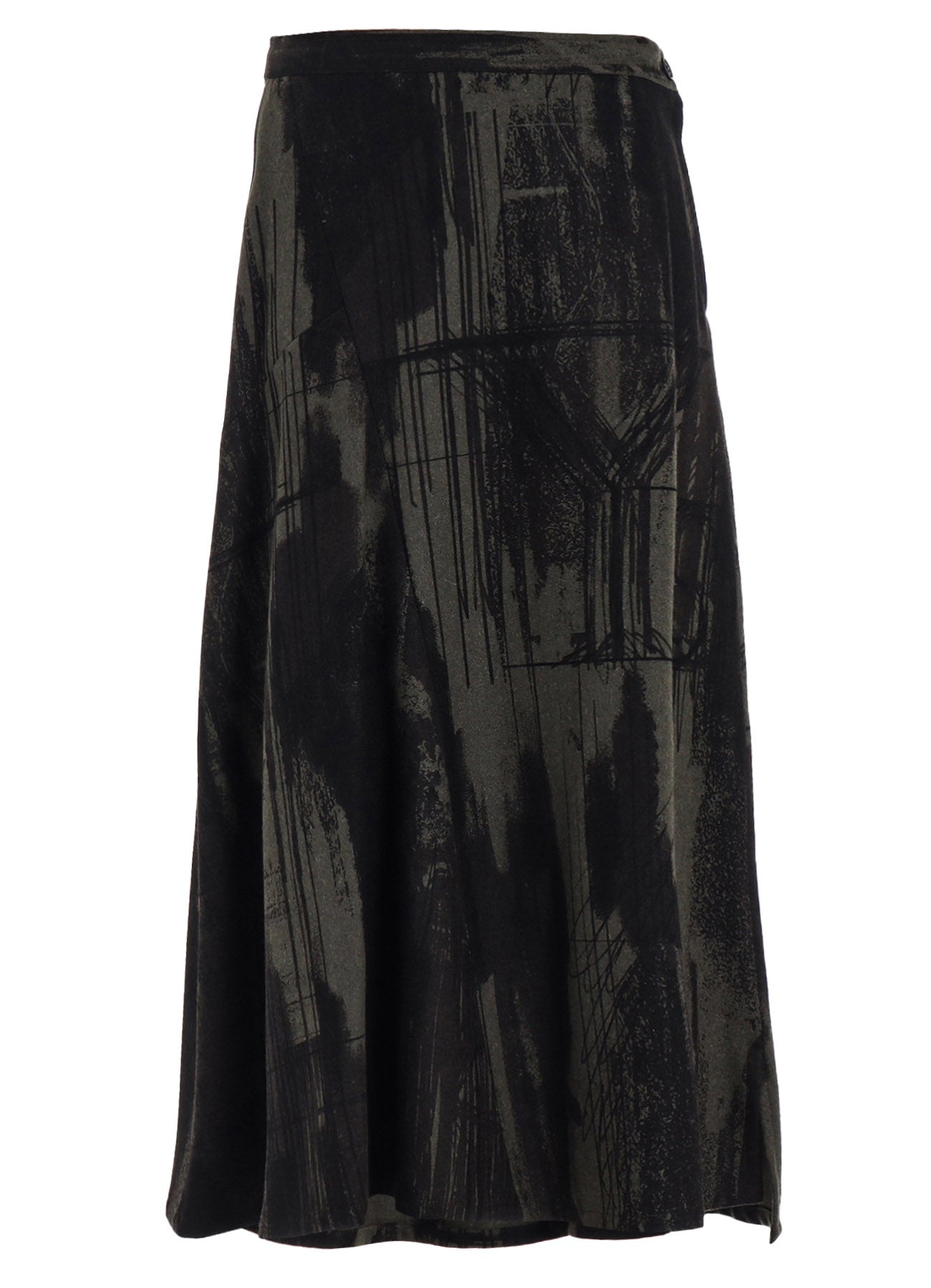 WOOL FLANNEL LOGO SCRIBBLE PT ASYMMETRIC FLARE SKIRT