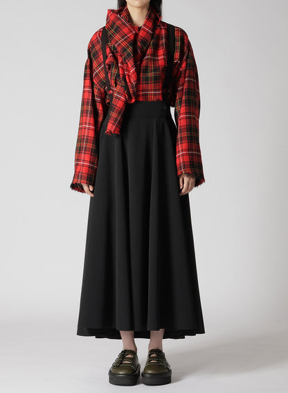 HIGH TWISTED WASHER WOOL GABARDINE SKIRT