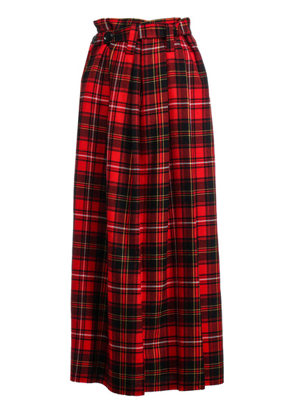 TARTAN CHECK FRONT TUCKED SKIRT