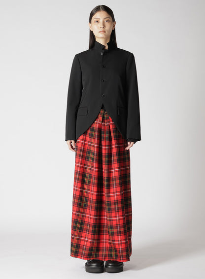 TARTAN CHECK FRONT TUCKED SKIRT