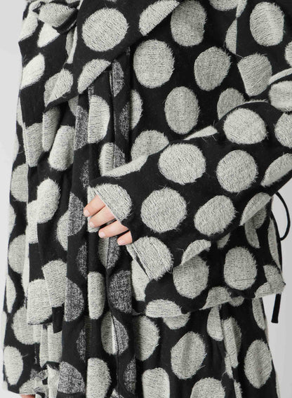 POLKA DOT PILE JQ HOODIE JACKET