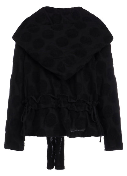 POLKA DOT PILE JQ HOODIE JACKET