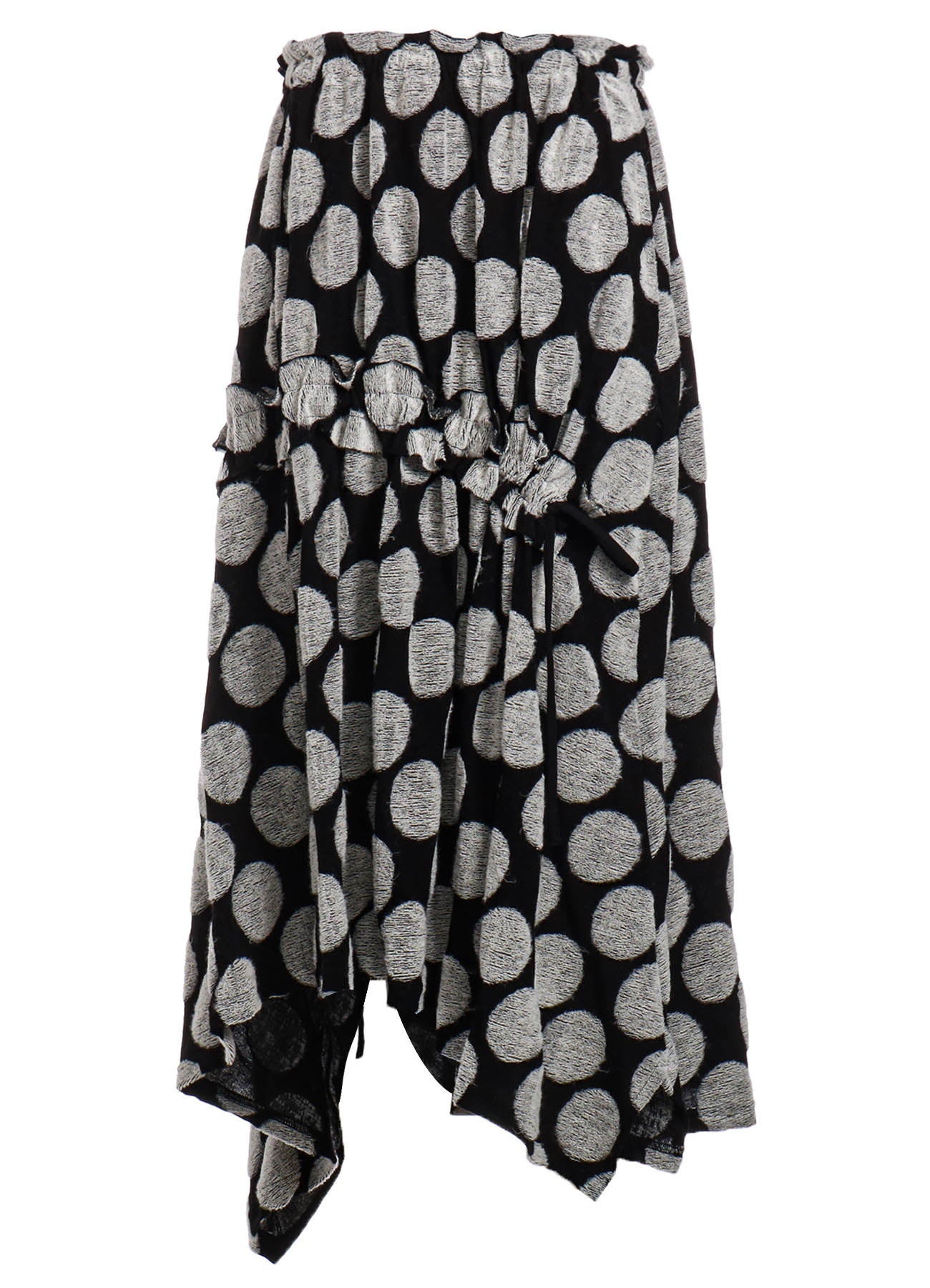 POLKA DOT PILE JQ SHIRRING SKIRT