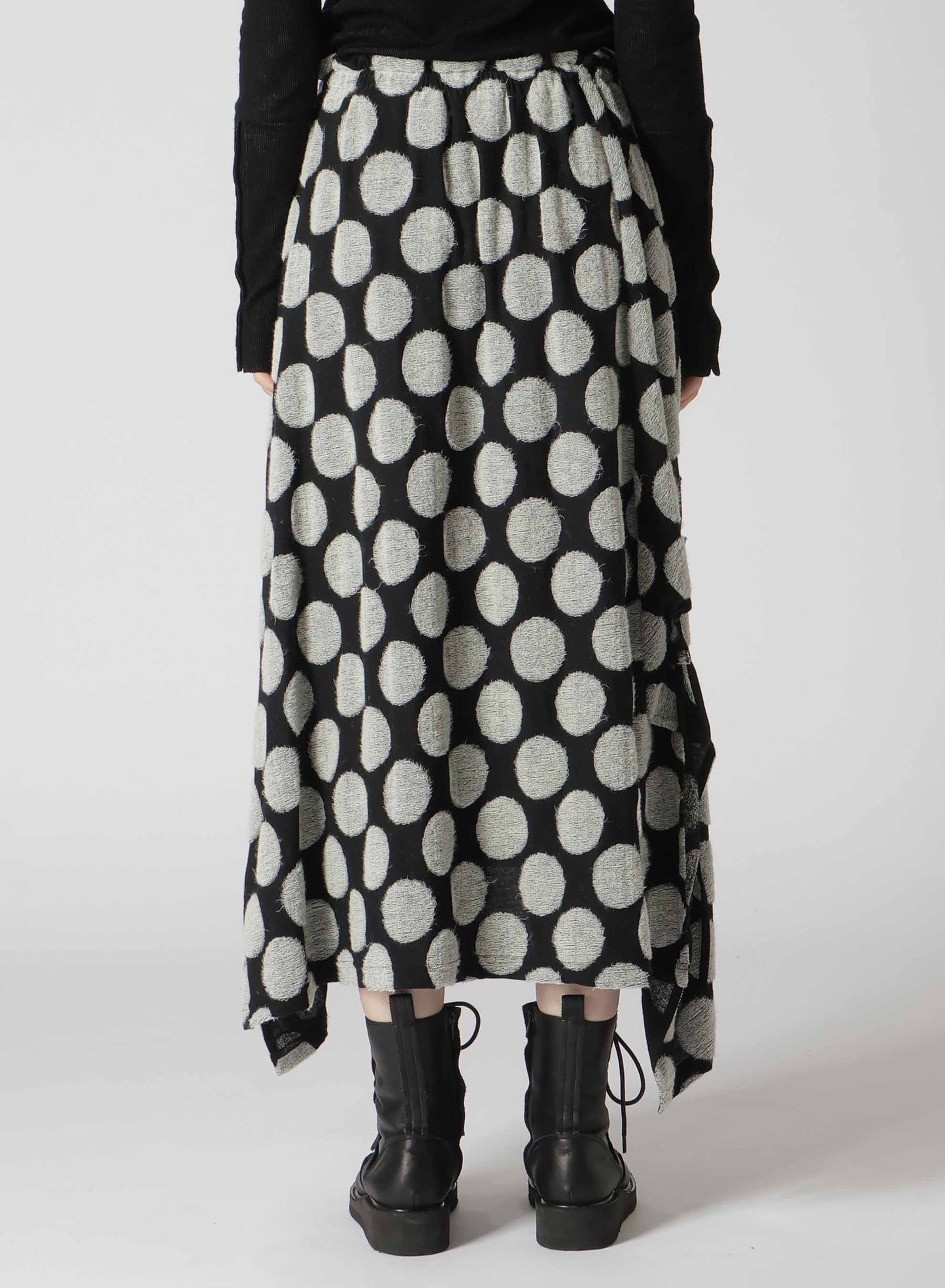 POLKA DOT PILE JQ SHIRRING SKIRT