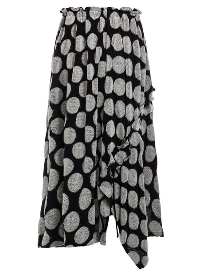 POLKA DOT PILE JQ SHIRRING SKIRT