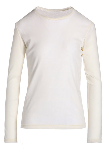 NYLON TULLE FLOCKING LONG SLEEVE T