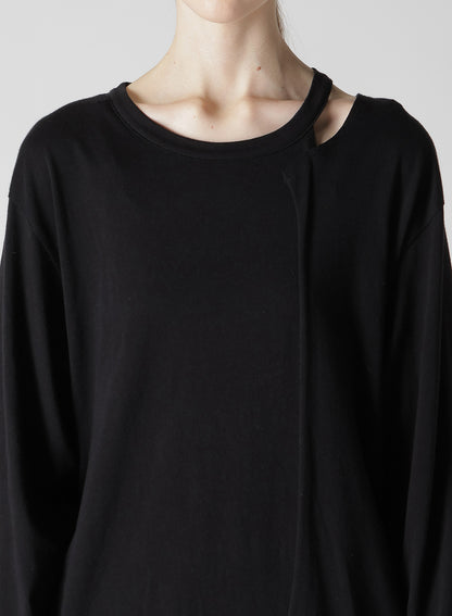 40/-SOFT JERSEY LEFT ASYMMETRIC LONG SLEEVE T