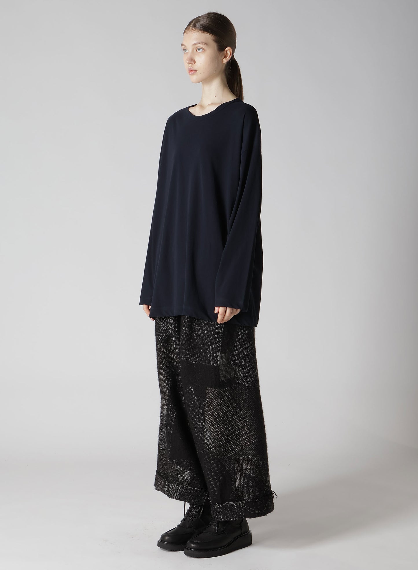 40/-HARD TWIST JERSEY RELAXED LONG T