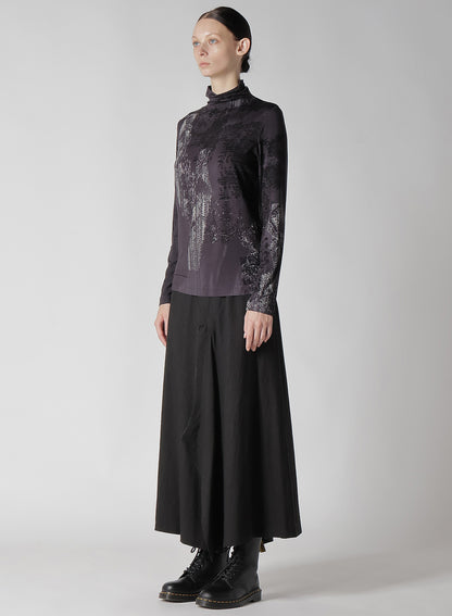 40/-RY JERSEY LACE DESIGN P HIGH NECK LONG SLEEVE T