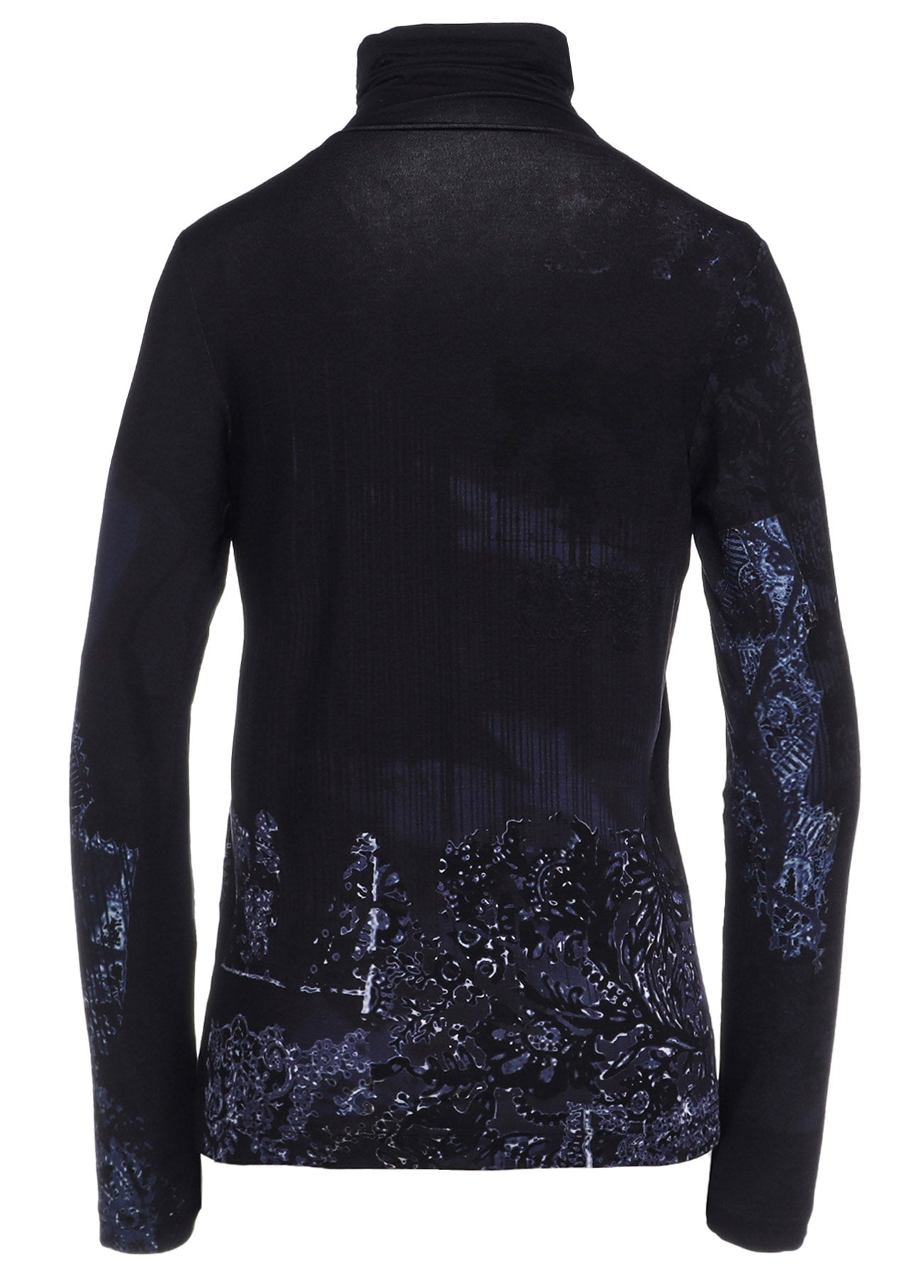 40/-RY JERSEY LACE DESIGN P HIGH NECK LONG SLEEVE T