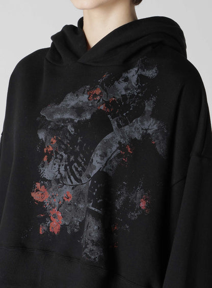 FLOWER + FOOTPRINT CROPPED HOODIE