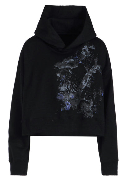 FLOWER + FOOTPRINT CROPPED HOODIE