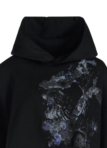 FLOWER + FOOTPRINT CROPPED HOODIE