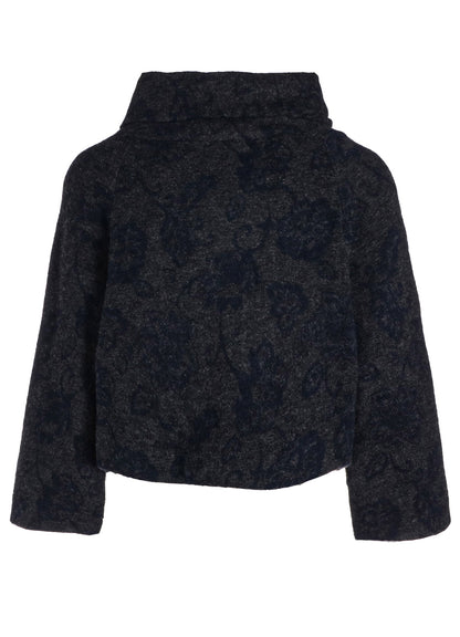 FLOWER PILE JACQUARD IRREGULAR 3 BUTTON JACKET