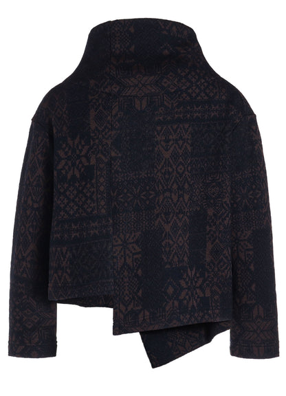 SNOW PATCHWORK W JACQUARD ASYMMETRIC JACKET