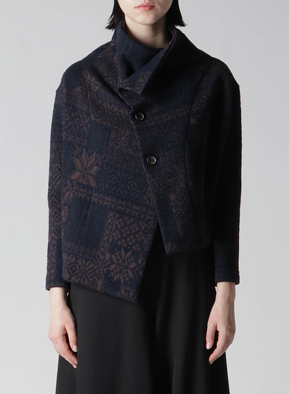 SNOW PATCHWORK W JACQUARD ASYMMETRIC JACKET