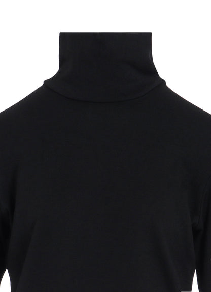 WOOL JERSEY HIGH NECK PULLOVER WITH POCKET