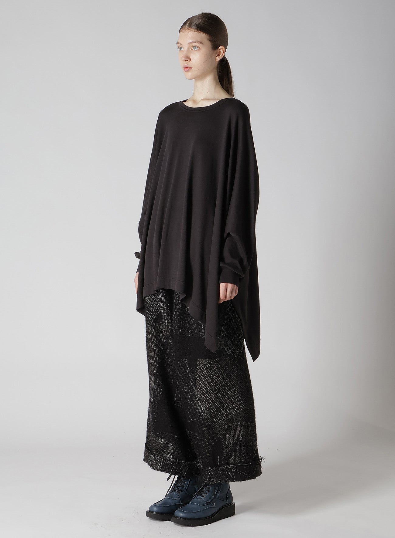 40/2 GAUZE JERSEY ROUND SLEEVE PONCHO