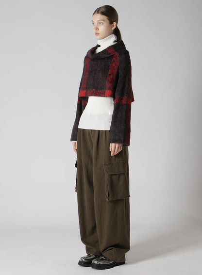 PLAID GAUZE WJQ CROPPED RAG T