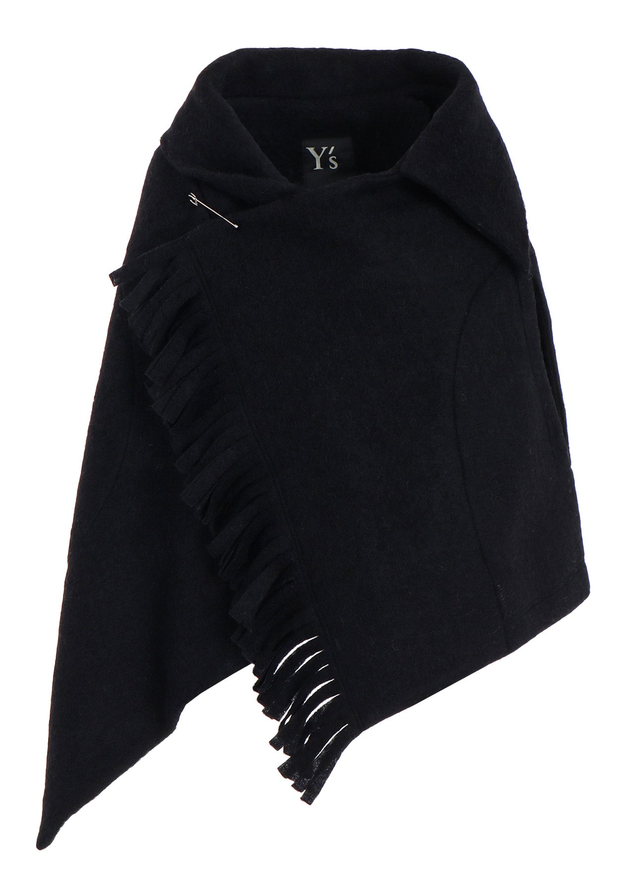 W/Pe SLIVER FLEECE FRINGE WRAP T