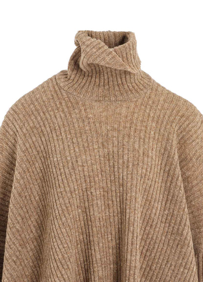 RIBBED UNBALANCED PONCHO