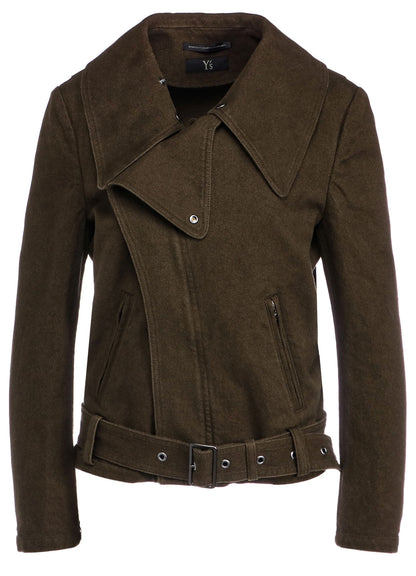 C/LI GABARNINE BIKER JACKET