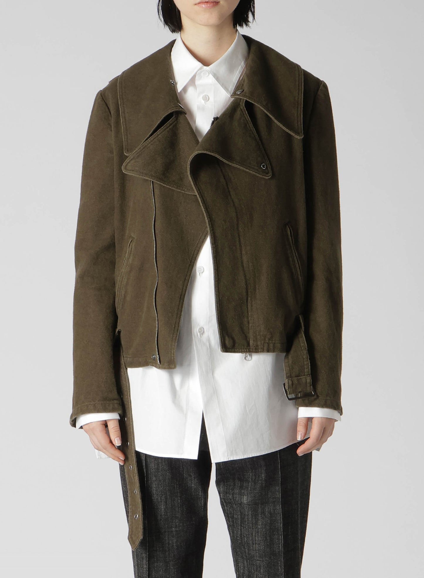 C/LI GABARNINE BIKER JACKET