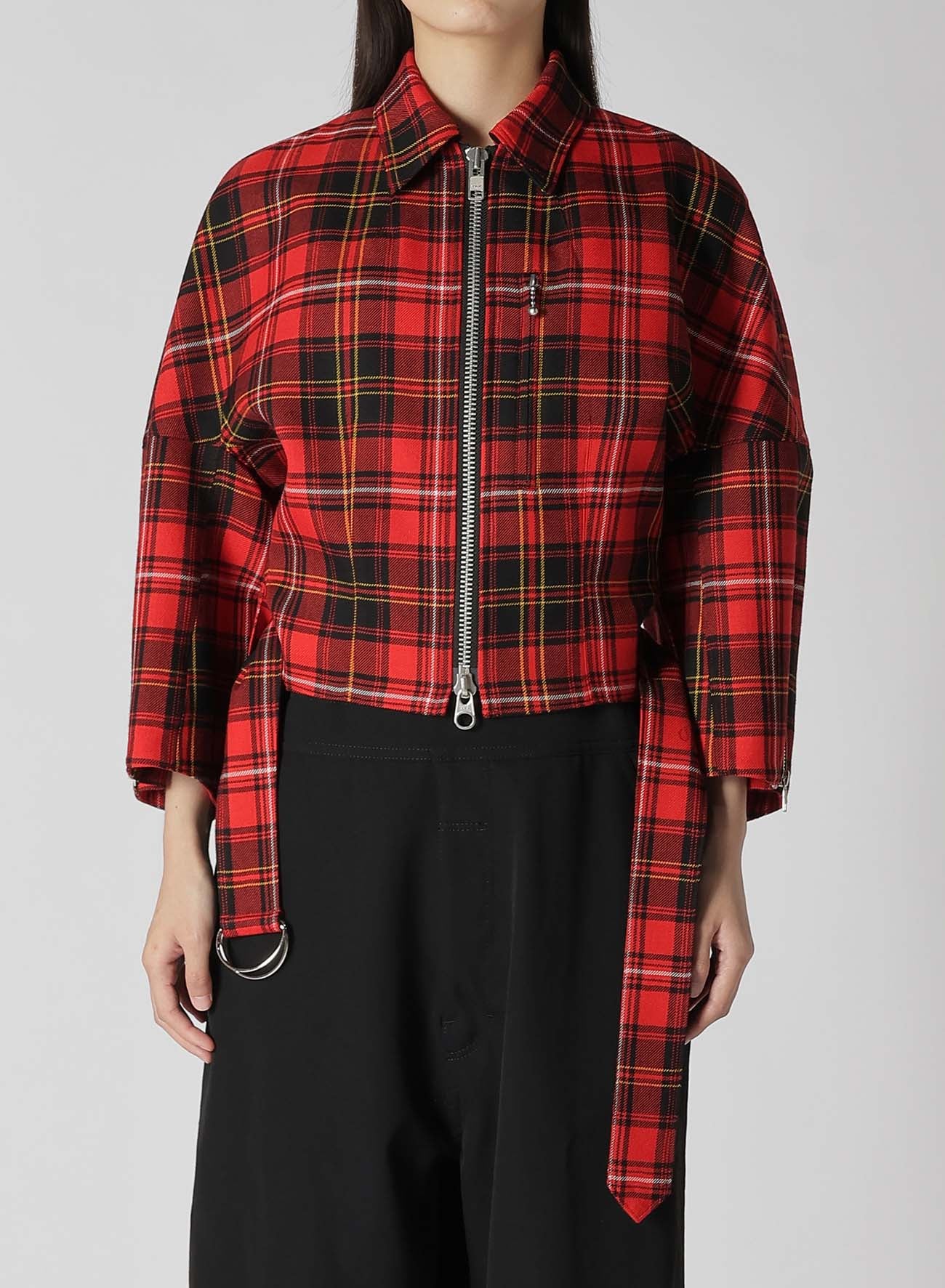 TARTAN CHECK PANEL BLOUSON