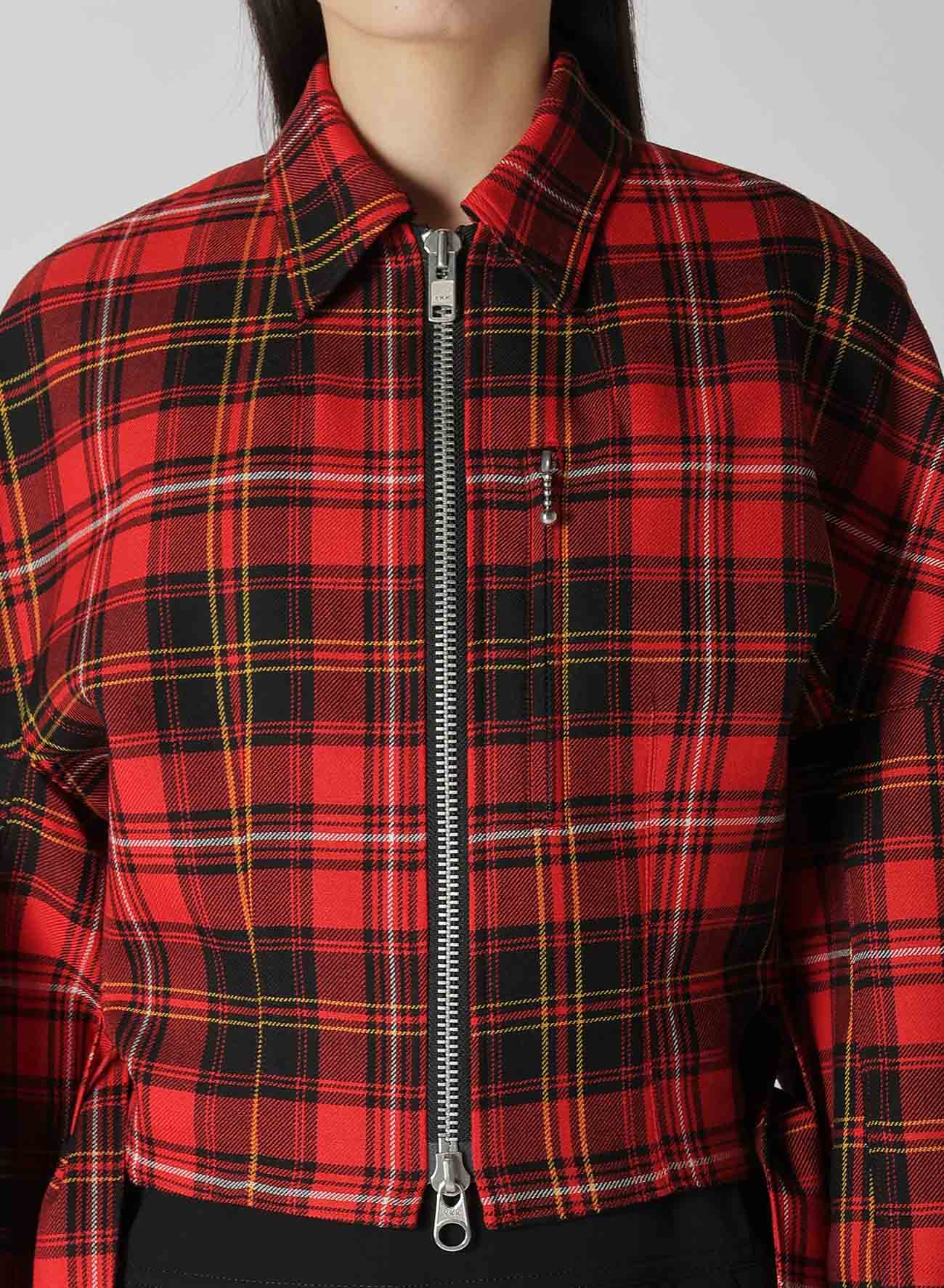 TARTAN CHECK PANEL BLOUSON