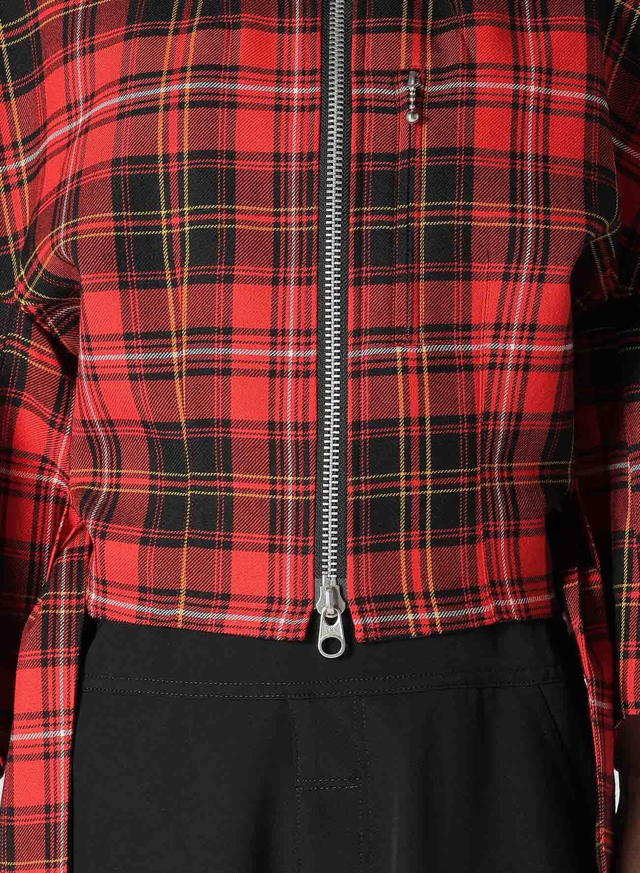 TARTAN CHECK PANEL BLOUSON