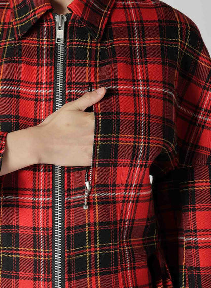 TARTAN CHECK PANEL BLOUSON