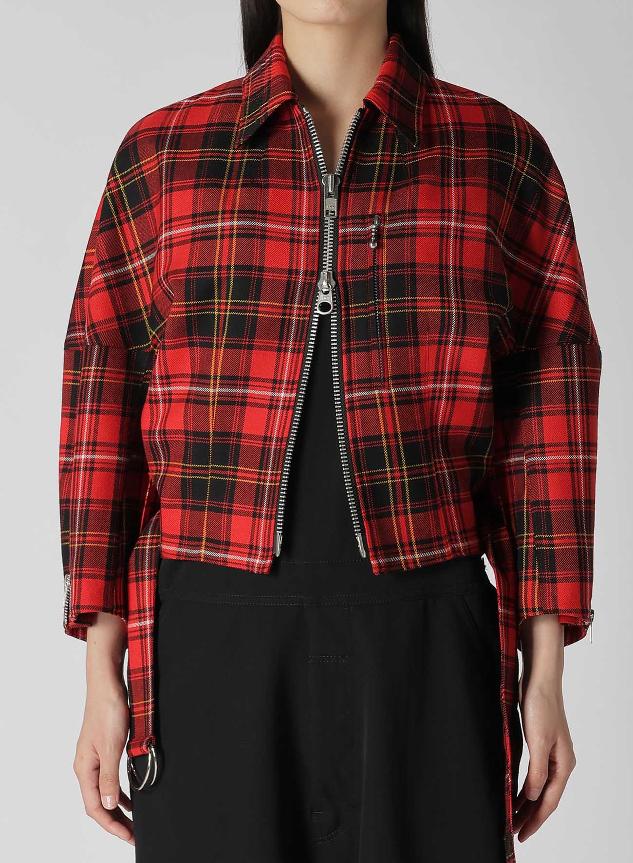 TARTAN CHECK PANEL BLOUSON