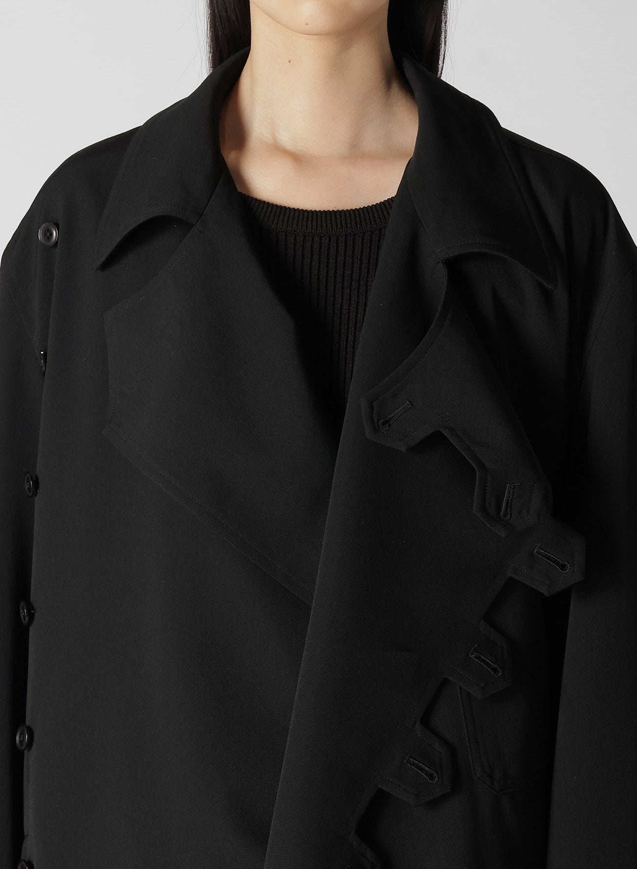 HIGH TWISTED WASHER WOOL GABARDINE SHIRT BLOUSON