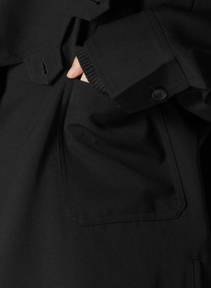 HIGH TWISTED WASHER WOOL GABARDINE SHIRT BLOUSON