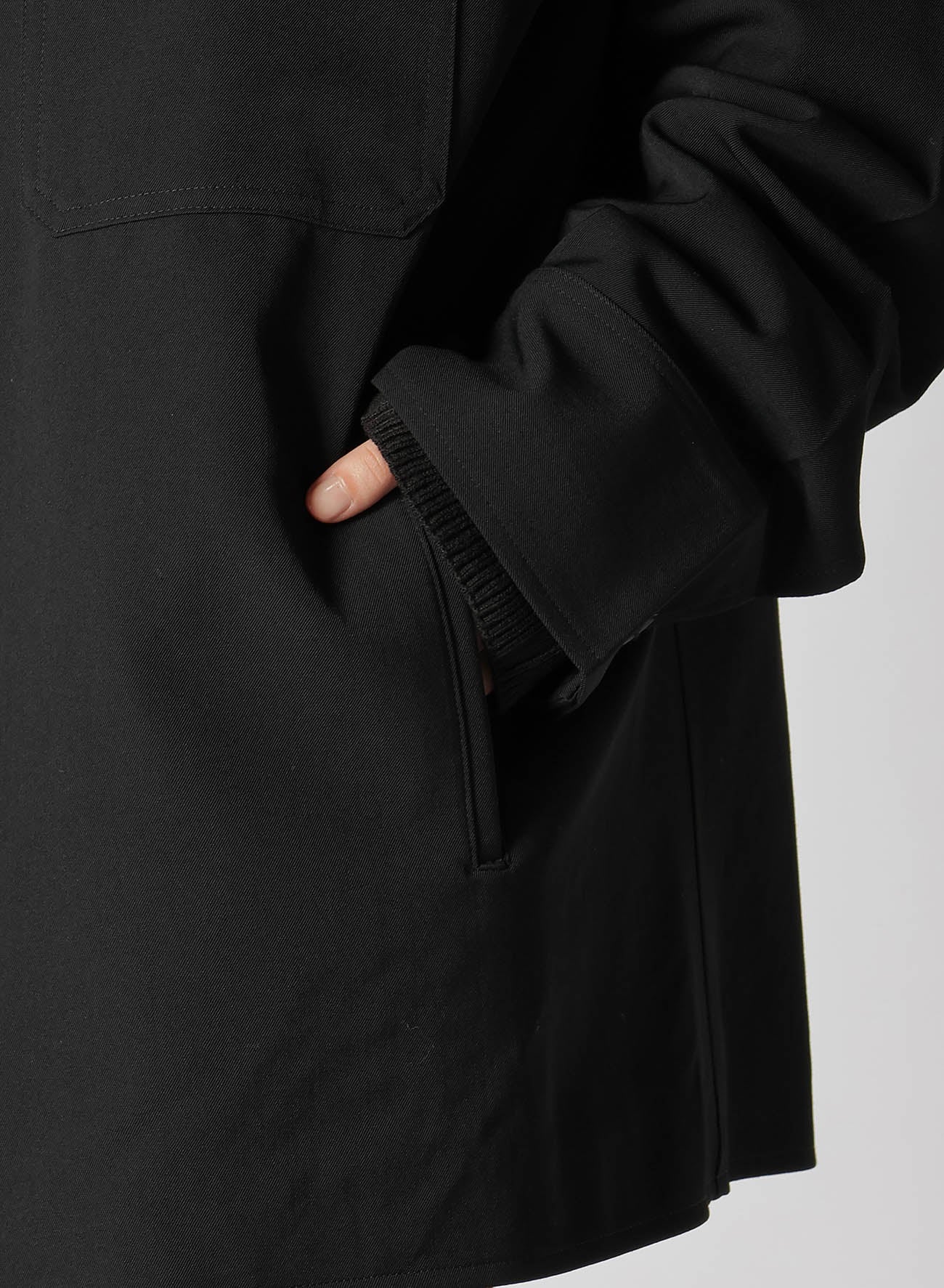 HIGH TWISTED WASHER WOOL GABARDINE SHIRT BLOUSON