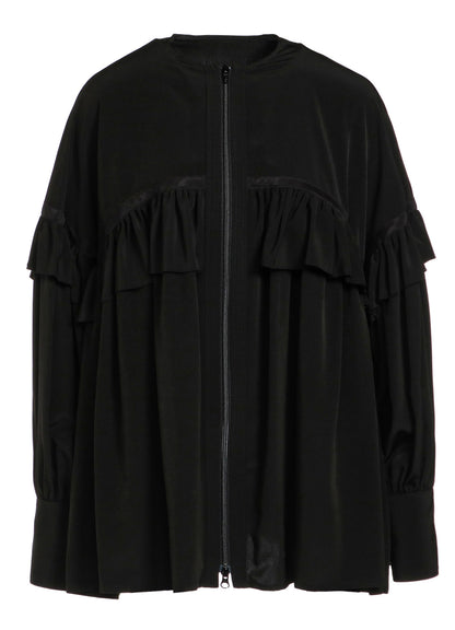 TRIACETATE/POLYESTER RUFFLED BLOUSON