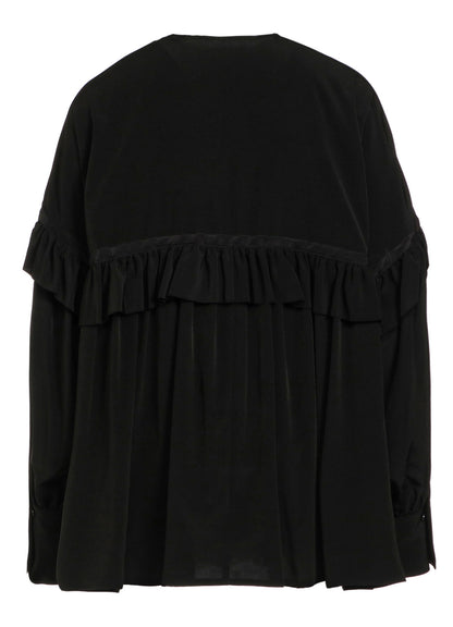 TRIACETATE/POLYESTER RUFFLED BLOUSON