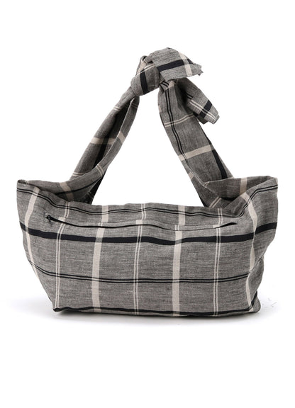 【1/23 12:00(JST) Release】LINEN/NYLON PLAID SHIRT SLEEVE BODY BAG