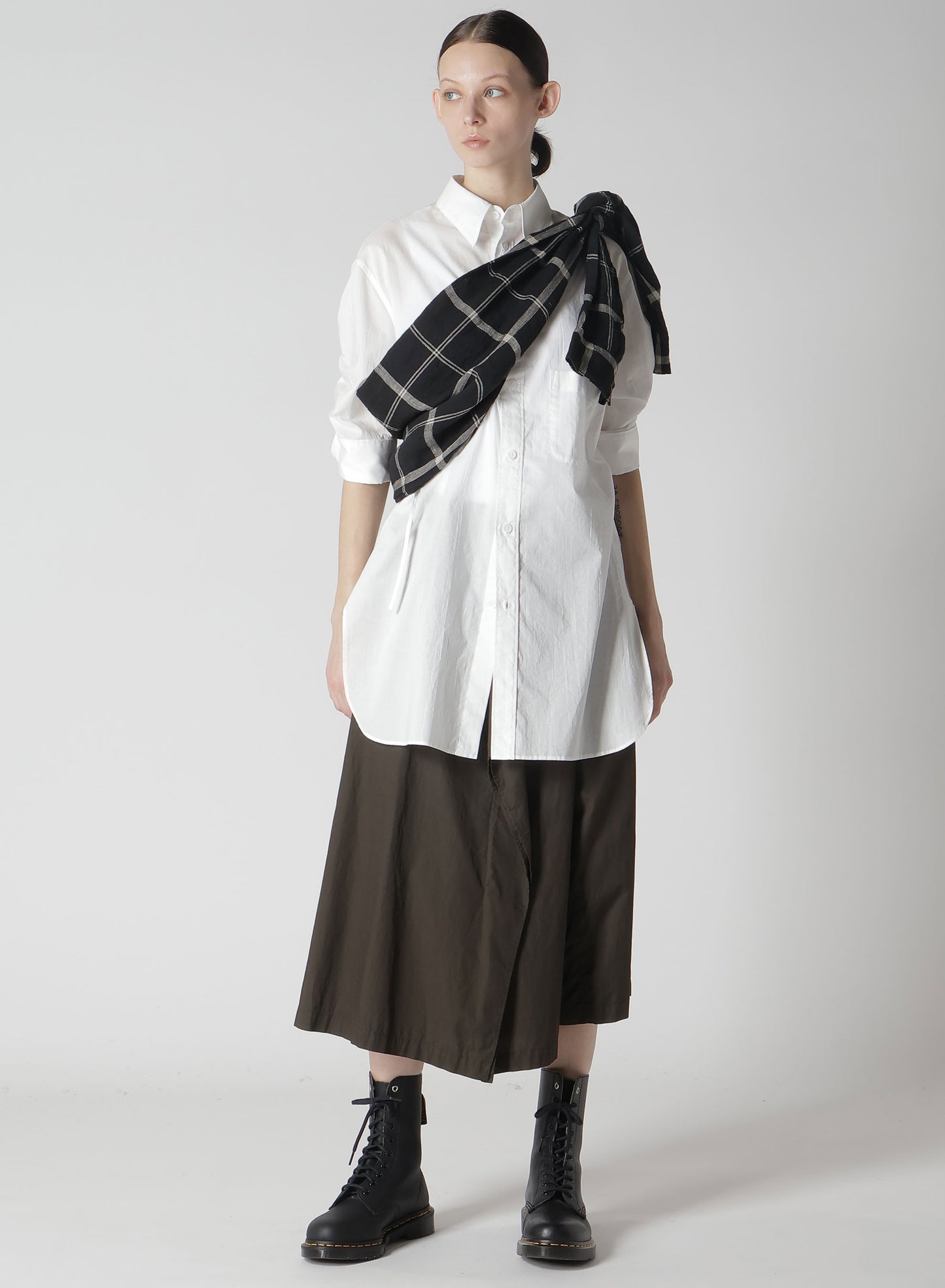 【1/23 12:00(JST) Release】LINEN/NYLON PLAID SHIRT SLEEVE BODY BAG