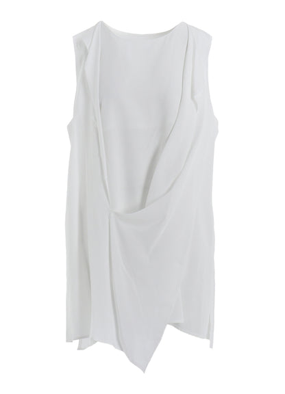 RAYON CAMBRIC FRONT DOUBLE DRAPE BLOUSE