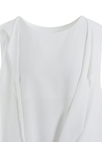 RAYON CAMBRIC FRONT DOUBLE DRAPE BLOUSE